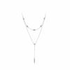 Nuova Collana Lunga in Argento Sterling 925 Semplice Forma Geometrica Collana con Ciondolo Regalo di Compleanno per Donne Gioielli Raffinati