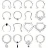 Drperfect Kirurgisk Stål Septumringer for Kvinner Menn Små Søte CZ Hengende Septum Nese Leppe Helix Tragus Bruskpiercing Zirkon