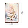 **Festive Christmas Tree Metal Sign -  Round Tin Wall Art with Foil Embossing for Bar Cafe Club, Iron Material Holiday Decor**