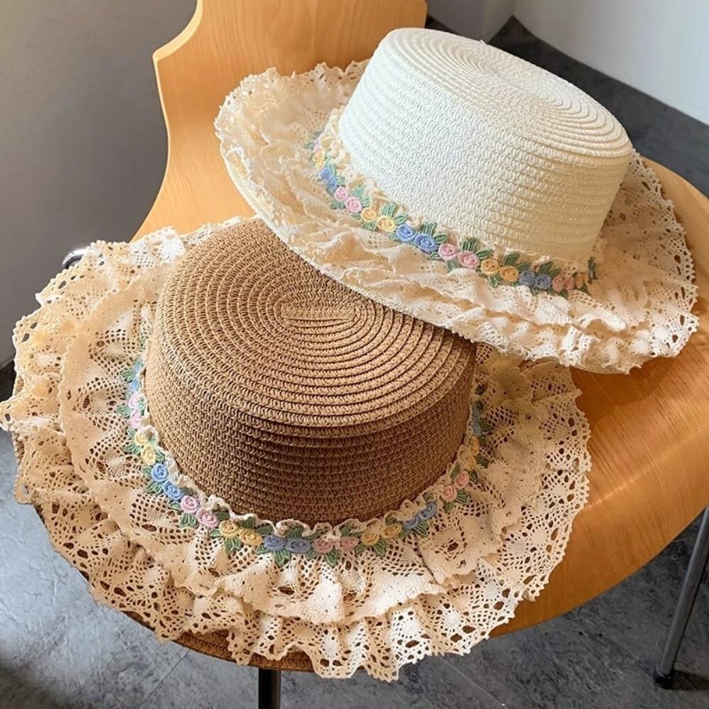 Sun Protection Straw Sun Hat Large Brim Beach Sunshade Hat Sweet Sun Protection Hat Summer