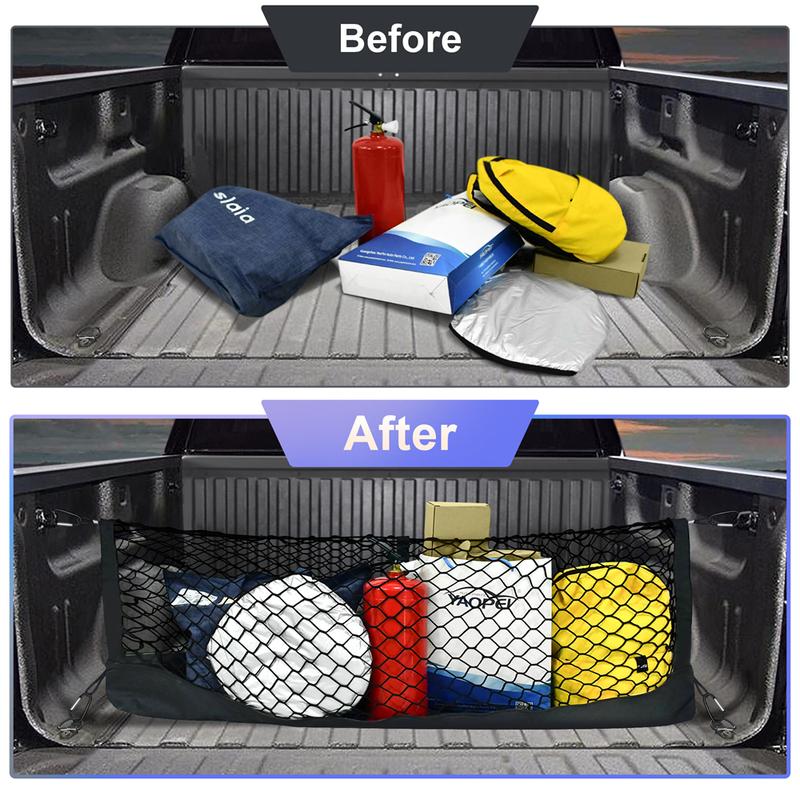 For Chevy Silverado For GMC Sierra 2013-2024  Car Trunk Net Elastic Luggage Net Cargo Organizer Storage Car Mesh Network Pocket