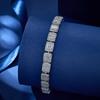 Luxurious 17cm Rectangular White Zircon Tennis Bracelet for Women