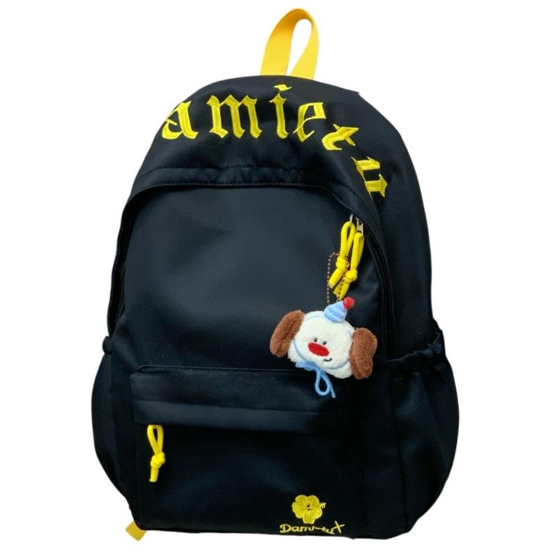 Schoolbag Japanese texture light blue letter embroidery casual backpack primary school students class holiday cram school lightweight small schoolbag