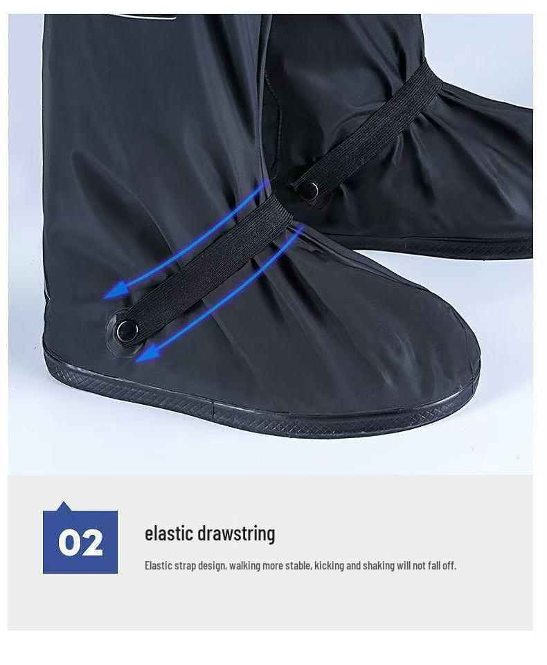 Bardzo grube, wodoodporne ochraniacze na buty deszczowe typu high-top dla dorosłych – przenośne, piaskoodporne i wodoodporne
