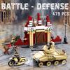 Non-Toxic 479Pcs Military Ww2 Tank Fortress Building Blocks Set Mortar Motorcycle Model Bricks Desktop Display Toys For Kids Holiday Gifts