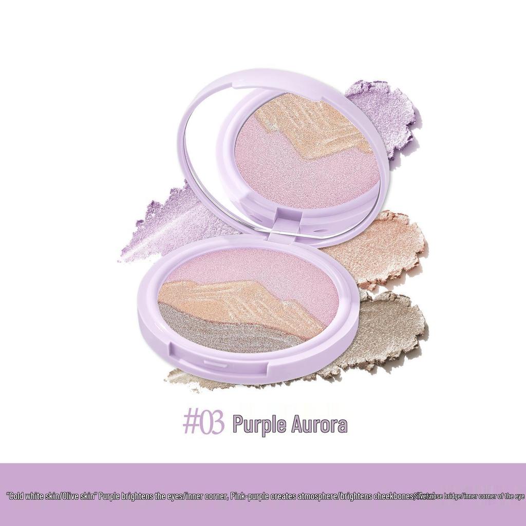 QXQY Rizhao Shimmer Highlighter: Multi-Use Dewy Glow Powder for Face and Eyes.