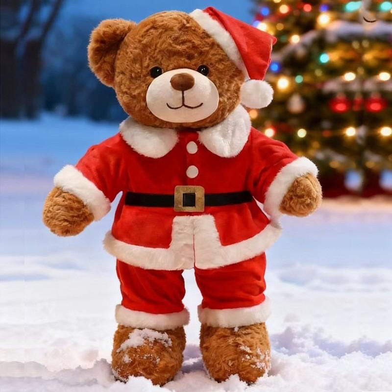 Christmas Teddy Bear Plush Toy With Santa Claus Costume Design For Holiday Decor And Gift Giving