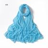 % rayon pleated solid color human cotton two-end beard bag headscarf female, new breathable soft scarf