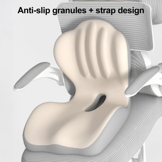 Ergonomic Seat Cushion with Back Support, High Density Memory Foam Office Chair Pad with U-Shaped Coccyx Relief, Breathable Car Seat Cushion for Home