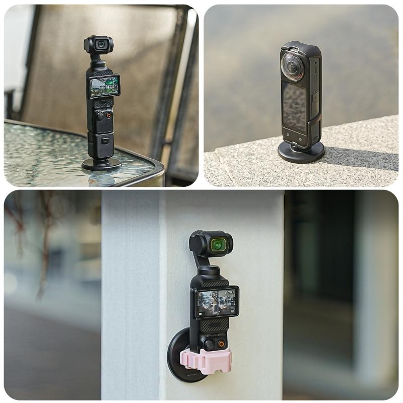 Quick Detach Magnetic Camera Base for Action 6 Sports Cameras Mount with 180Degree Rotations Standard 1/4Inch Hole Mount