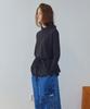 Ronron Drawstring Ruffle Layered Long Sleeve Hoodie Dress Black