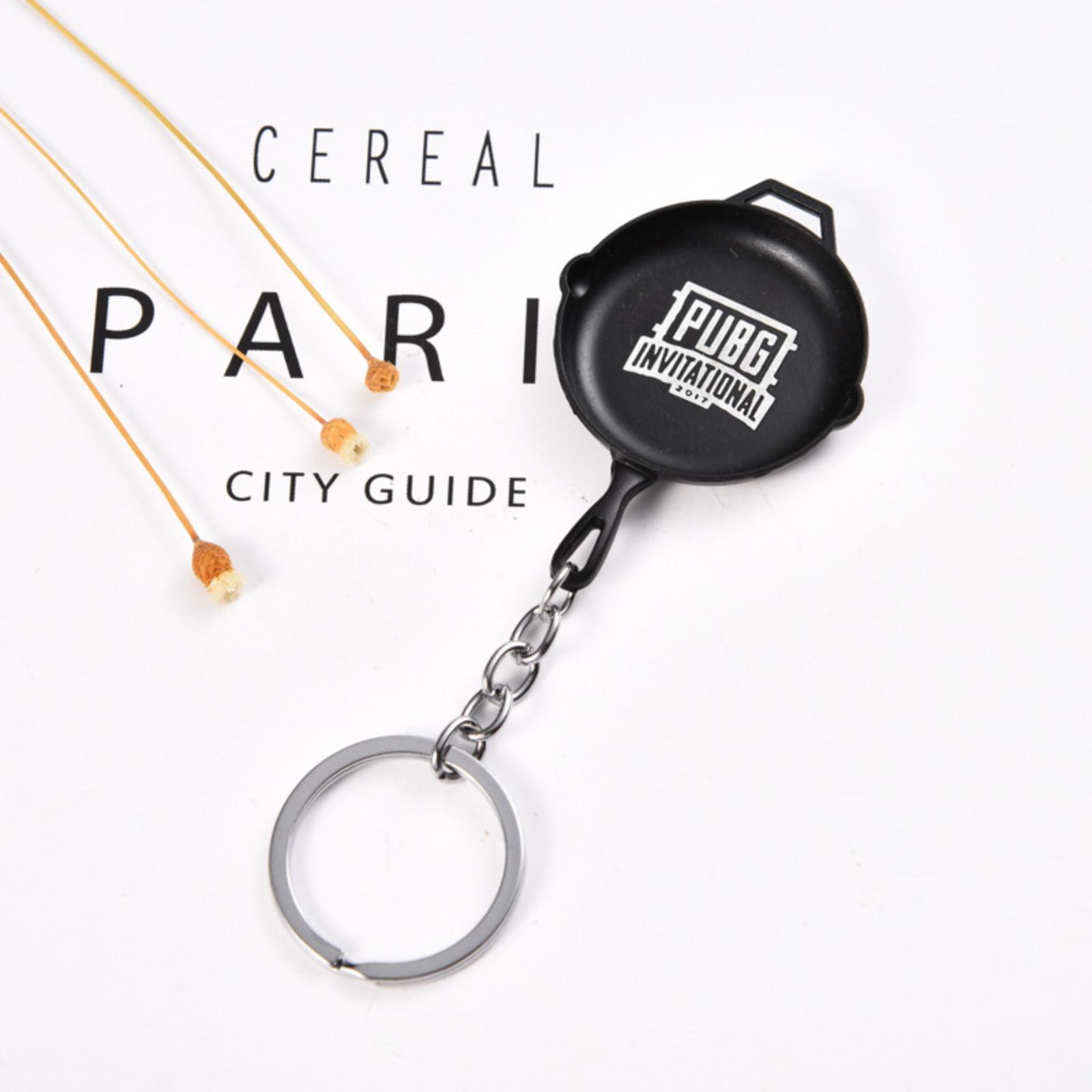 

PUBG Keychain Game Accessories 3 Helmet Frying Pan Gift Car Key Business Gift One Size чорний