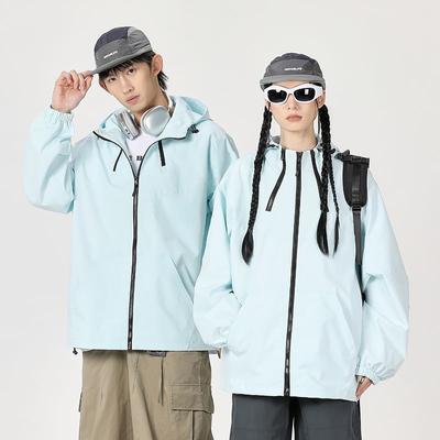 Men's New Spring and Autumn Jackets for Men and Women Single-layer Solid Color Windproof and Waterproof Jackets Mountaineering Jackets for Men