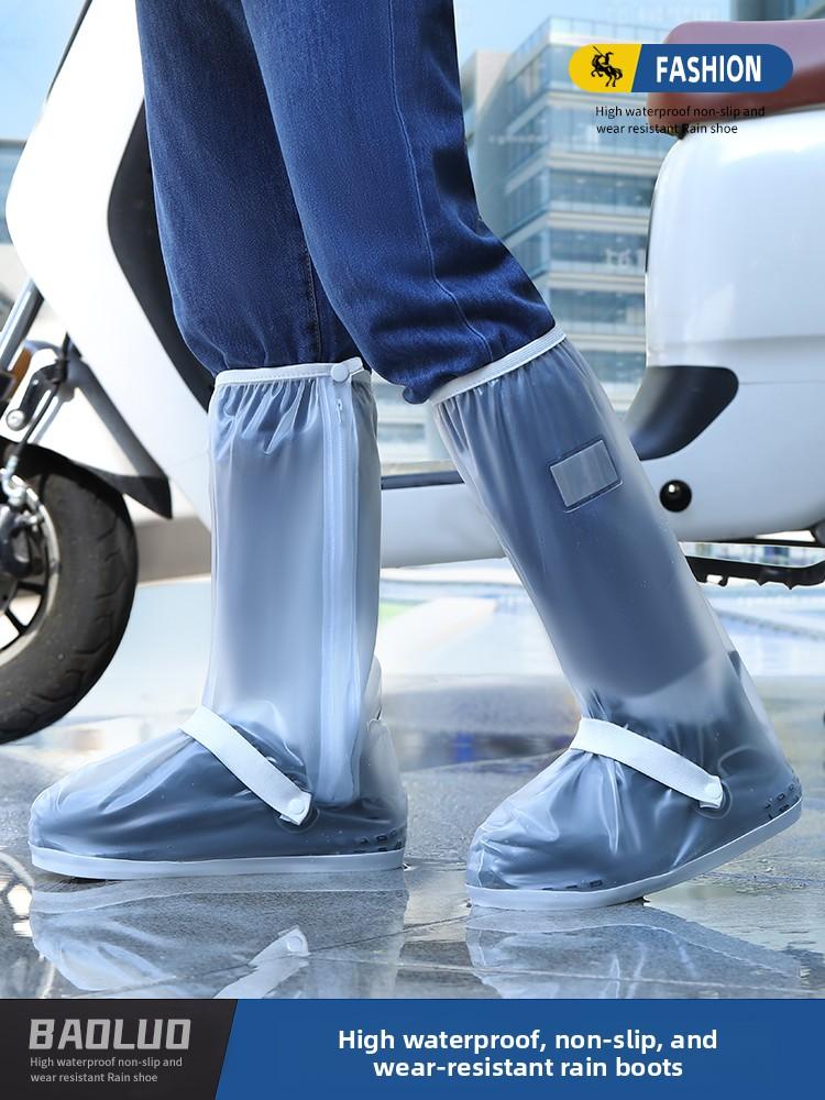 Waterproof Thi High-Tube Rain Boot Covers Anti-Slip Outdoor Men's Women's Large Size Foot Covers Rain Boots for Rainy Days