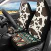 Bulopur Grey Leopard Print Auto Seat Cover for Men Women, Car Front Seats Accessories Interior Decor 2 Pcs Suit All Seasons Use