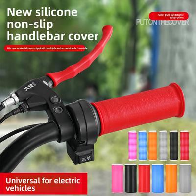 New Model Electric Bike Handlebar Cover - Silicone Anti-slip, Water-resistant, Shock-absorbing and Soft Handlebar Cover