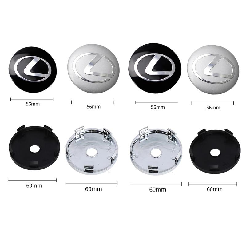 Nlbf5 4PCS 56/60mm Car Wheel Center Hub Cap Rim Cover Emblem Stickers for Lexus F Sport RZ450e UX LM NX300h LX RC GX LC RZ IS CT LX570