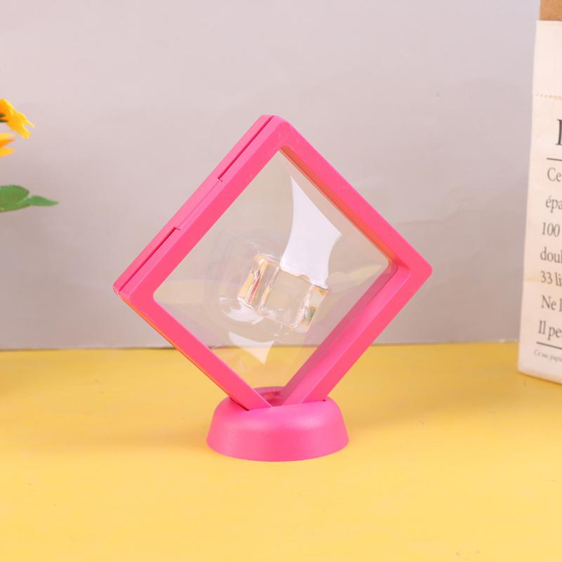 Colorful 3D Floating Picture Frame Shadow Box Jewelry Display Stand Ring Pendant Holder Protect Jewelry Stone Presentation Case