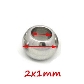 100 ks 2 mm-12 mm Korálky z nerezové oceli 316L Evropské Kovové Kuličky Distanční Korálky s Velkým Otvorem pro Výrobu Šperků DIY Náramek Náhrdelník