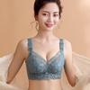 Embroidered Bra Women's Gathering Bra No Steel Ring Bra Adjustable Bra Double Breasted Bra