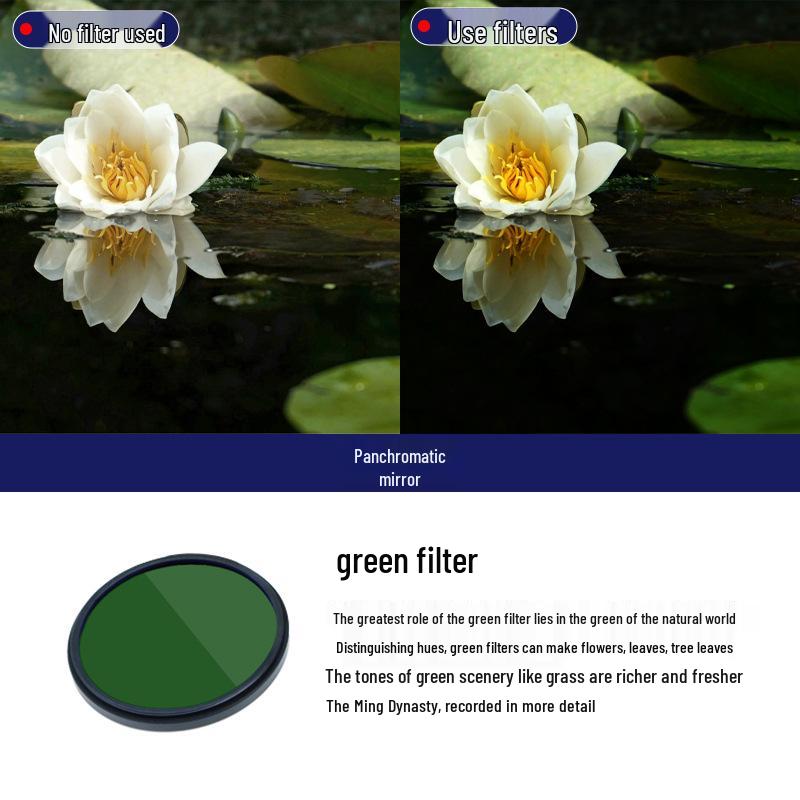 DSLR Camera Circular Full-Color Filter Set: Yellow, Orange, Red, Green, Blue, Purple - Underwater Balance Filter