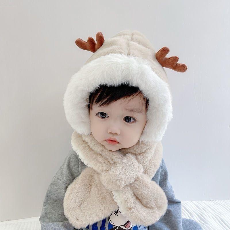 Kinderhüte Herbst und Winter Jungen niedlich super niedlich gestrickte Wollmütze Mädchen winddichte Ohrenschützer Baby verdickte warme Mütze