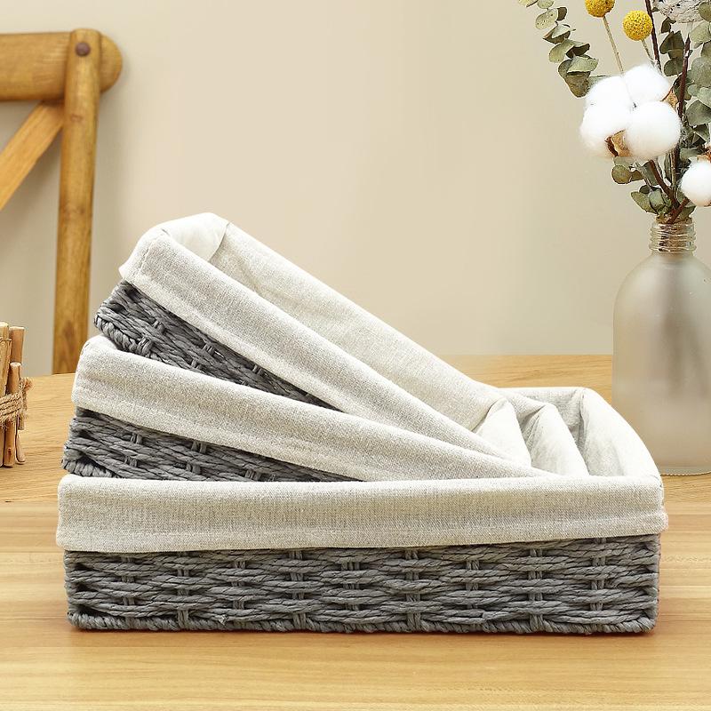Handmade Woven Seagrass Storage Basket Organizer Bin for Desk Shelf Closet Farmhouse Decor for Snacks & Cosmetics