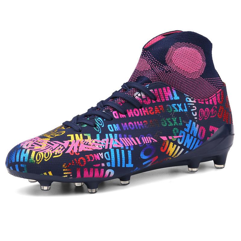English Alphabet Mandarin Duck Football Shoes Men's High-top TF Broken Nails AG Long Nails Youth Children's Grass Competition Training Shoes