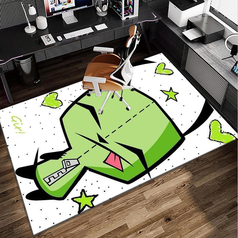 Alien Invasion Pattern Office Rug Chair Mat, Game Carpet, Suitable for Front Door, Bedroom, Living Room, Desk, Holiday Gift