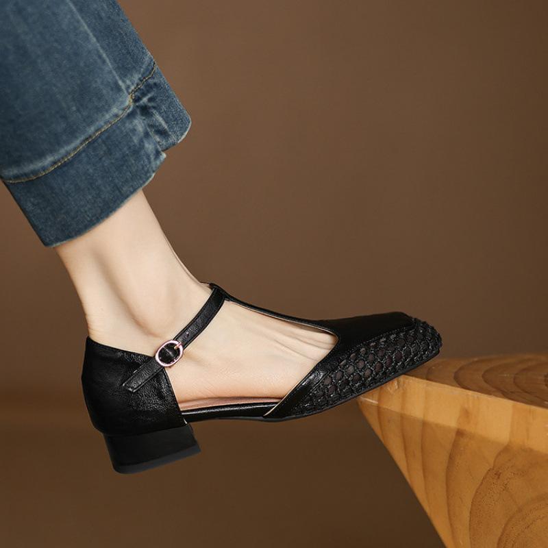 

Summer women s hollow sandals rubber soft sole size women s shoes buckle bag heel casual new flat sandals women 43 (customized non-return and exchange) чёрный