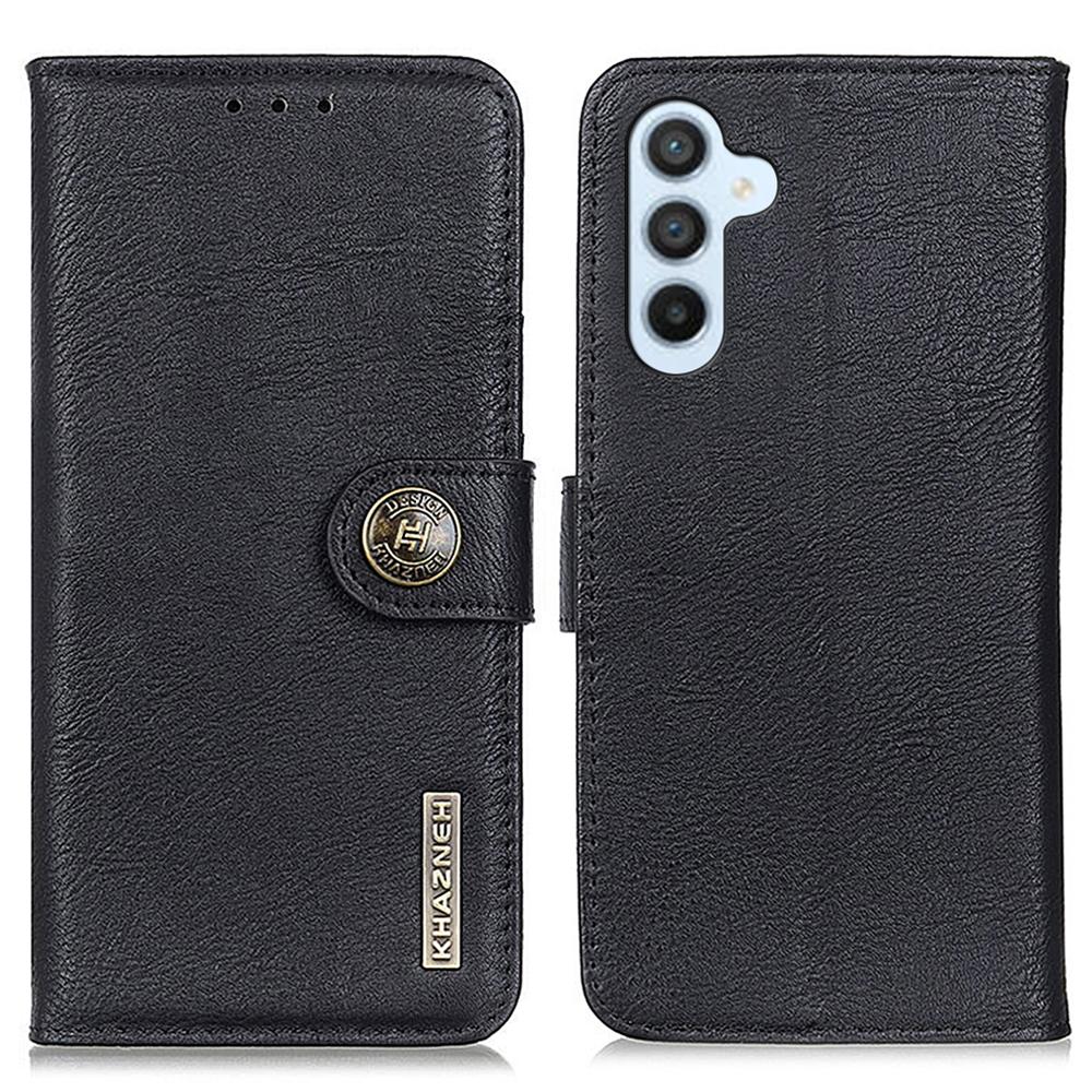 

KHAZNEH Для Samsung Galaxy A16 5G/A16 4G Чехол-кошелек Кожа с текстурой коровьей шкуры Откидная крышка для телефона Black