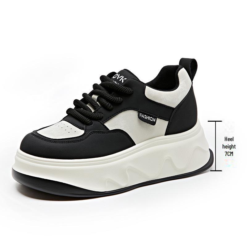 

Осень 2024 года. Женская мода. Ретро-туфли для папы. Натуральная кожа, толстая подошва, повседневные белые кроссовки. 34 чёрный