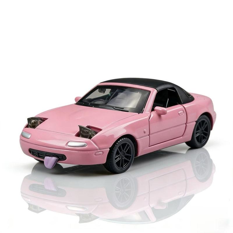 1:36 Ma Mx-5 Voiture de Sport en Alliage Modèle Moulé sous Pression Métal Classique Rétro Véhicule de Course Modèle de Voiture Simulation Collection Cadeau Décoration pink
