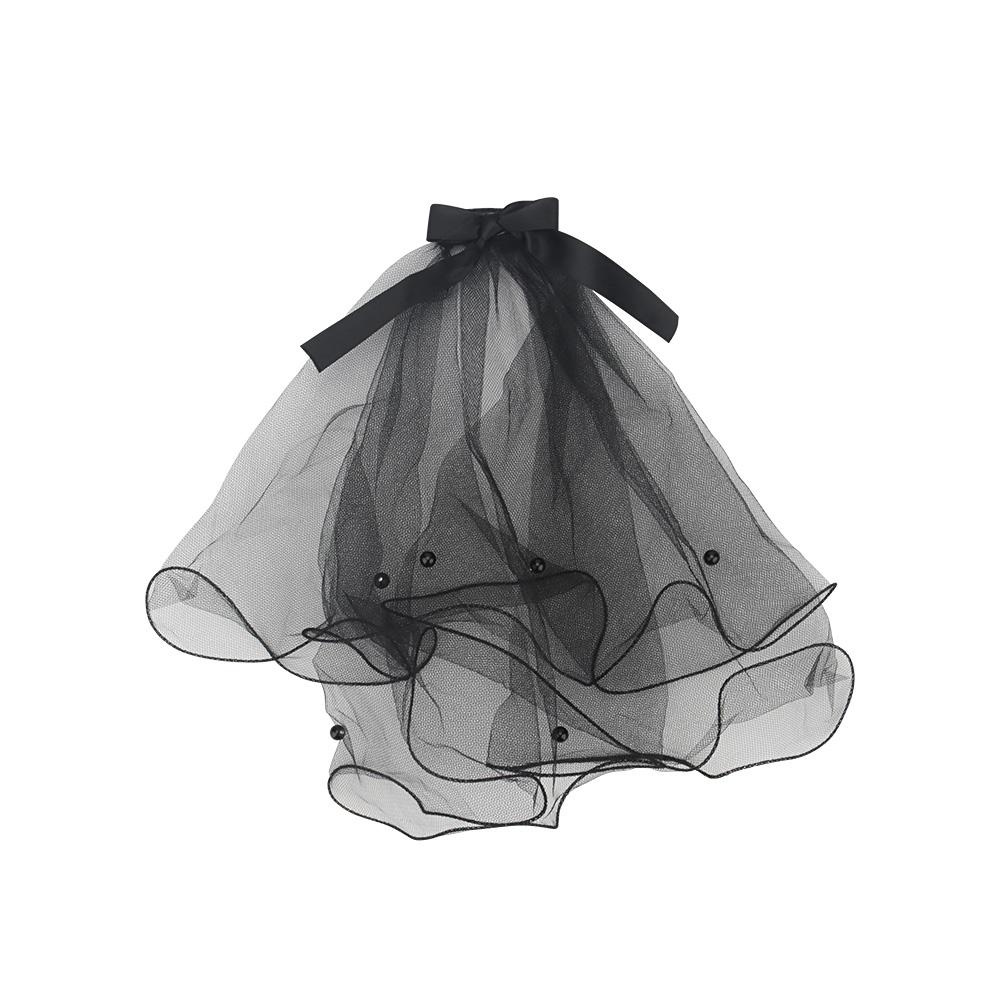 

Wedding Pet Bow Headdress Veil Dog Bandana Cat Simulation Flower Ribbon Veil Dog Hair Accessories Valentine s Day Party чорний