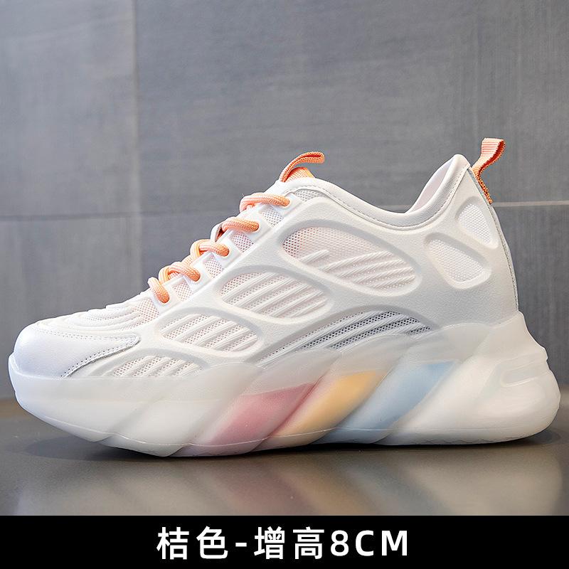 

Летние летние низкие повседневные женские туфли на скрытой платформе, кожаные дышащие осенние сетчатые маленькие белые с тонким ремешком 40 оранжевый