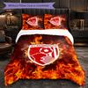 Set Biancheria da Letto Bournemouth Football 3 Pezzi Morbido Set Copripiumino con Federe Set Decorazione Camera da Letto per la Casa