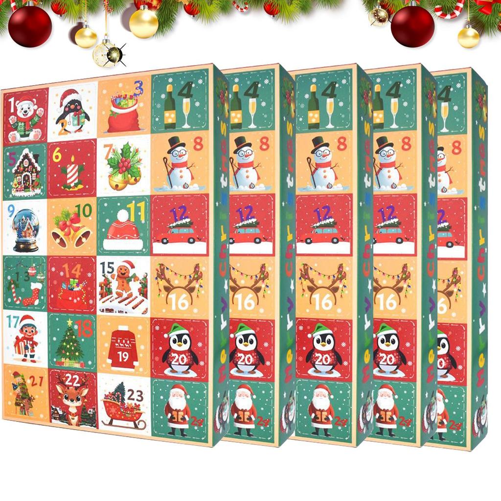5Pcs Christmas Surprise Empty Blind Box 24 grids Child Countdown Advent Calendar Box Poked With Finger Empty Gift Packing Boxes