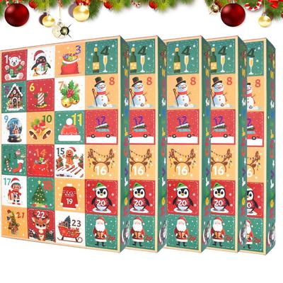 5Pcs Christmas Surprise Empty Blind Box 24 Grids Child Countdown Advent Calendar Box Poked With Finger Empty Gift Packing Boxes