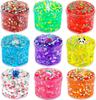 9-Piece Translucent Crystal Clay Slime Set - Ultra Soft, Glossy, and Crunchy Slime
