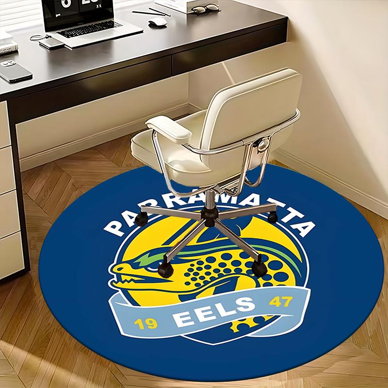 Parramatta Eels,Rugby League Team Chair mat Round Rug Office carpet, Machine Washable, Non slip, Suitable for Living Rooms, Bedrooms
