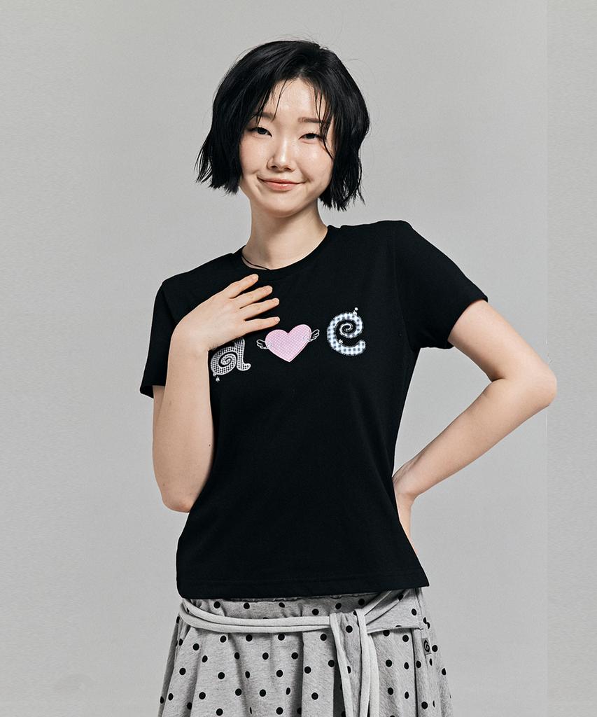 AWESOME STUDIO Kitsch Patchwork T-Shirt Black