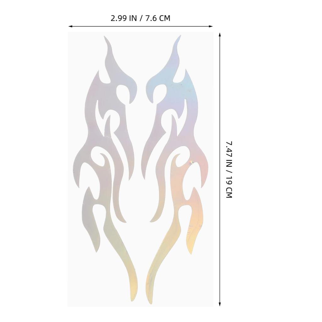 TOPPERFUN Sticker Car Motorcycle Fire Pattern Flame Reflection Set of