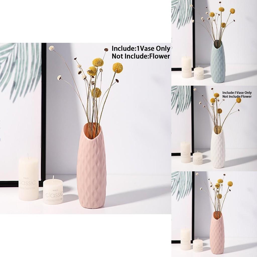 Chic Plastic Flower Vase Beautiful Imitation Ceramic Design Perfect For Home Decor