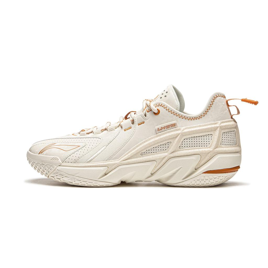 Li Ning BadFive 4.5 Dämpfend Rutschfest Abriebfest Niedrig geschnitten Basketballschuhe Herren Beige ABFU049-3