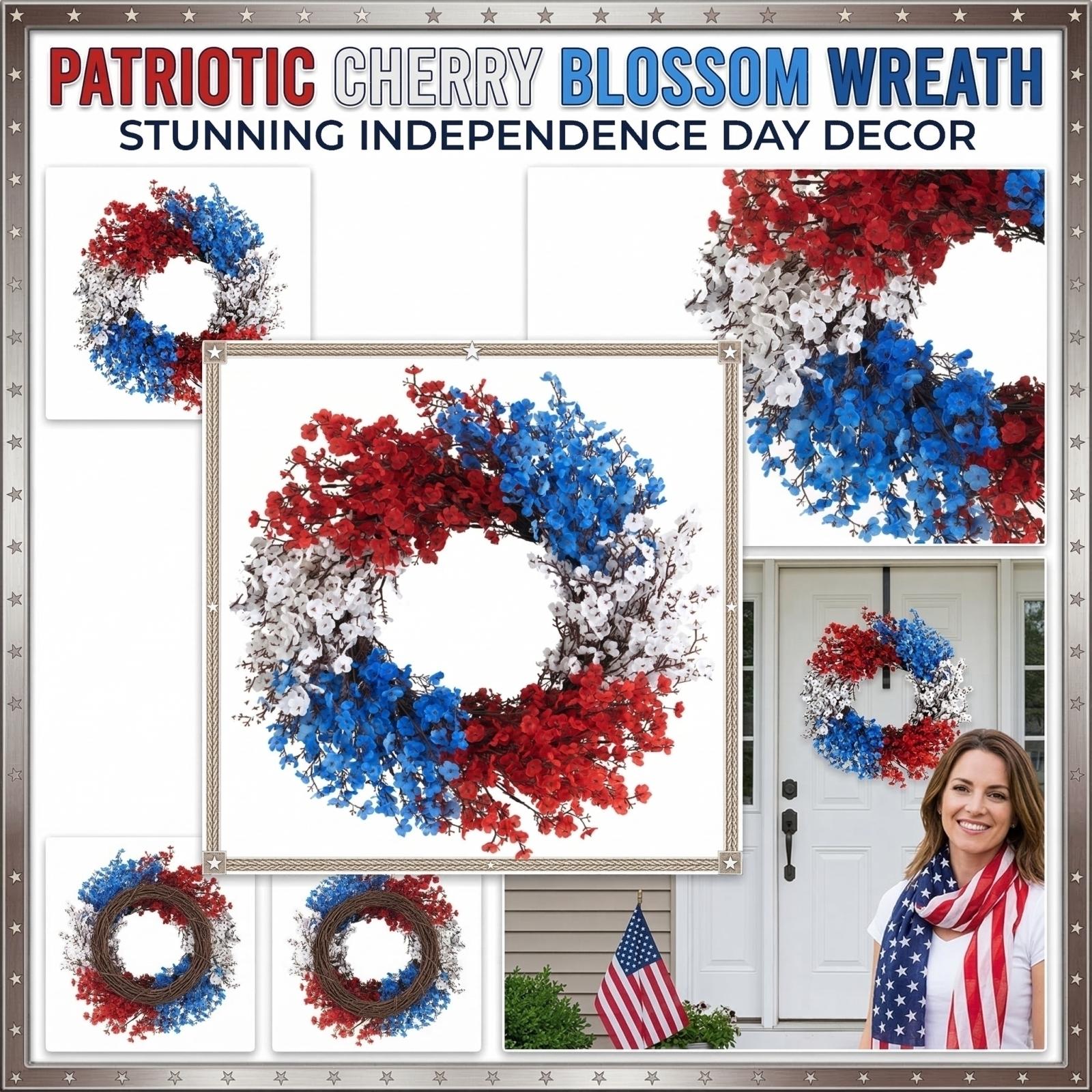 Independence Day Wreath, American Flag Wreath, Rose Wreath, Door Ring Decoration Wreath One Size