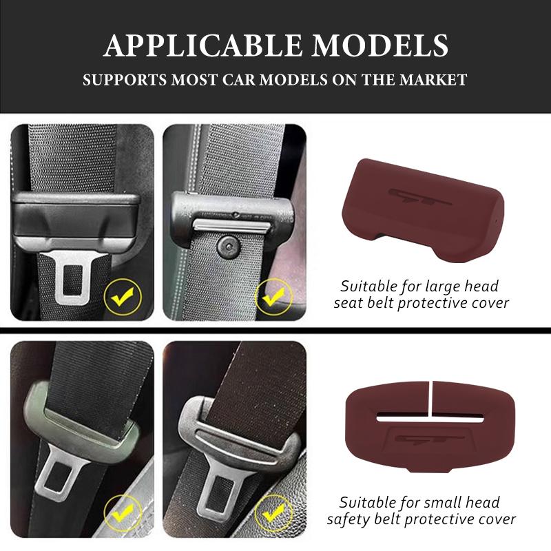 BSLJ6 Silicone Car Seat Belt Anti Scratch Protector Cover Accessories For KIA GT Sorento Stinger Spectra Ceed Picanto