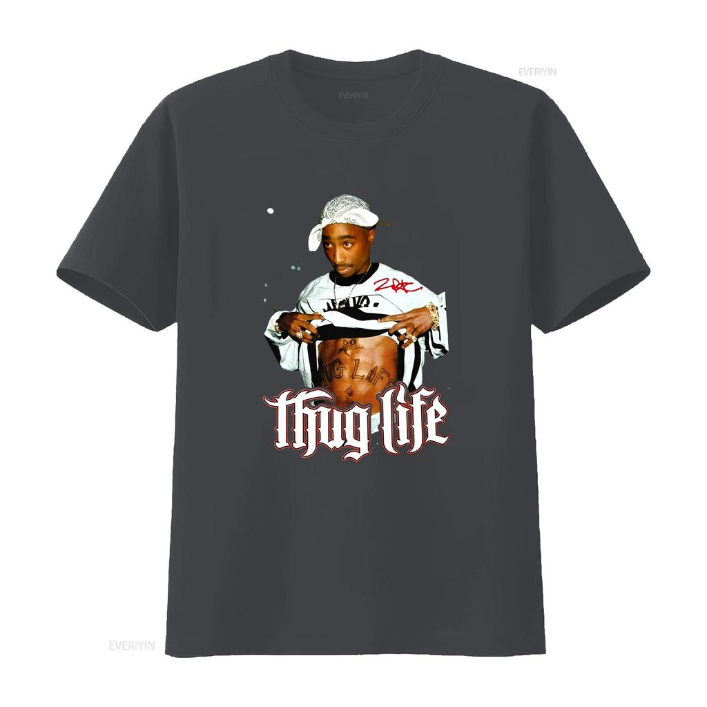 Hot 2Pac Thug Life T Shirt Cotton Black All Size THA720 Vintage Washed Soft Homme Stretched Top For Everyday Wear Graphic