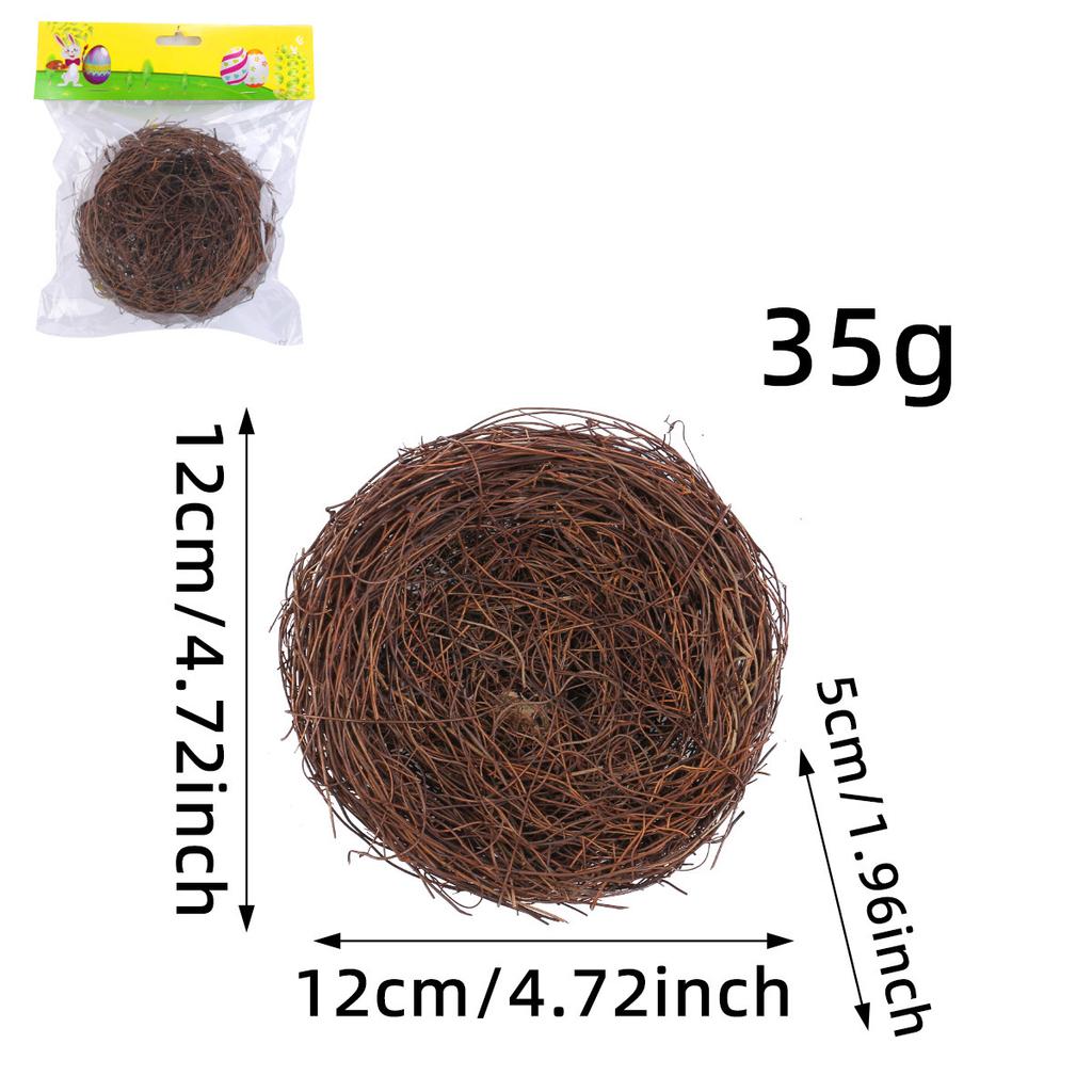 Easter simulation bird nest decoration ornaments, courtyard simulation grass nest, DIY vine woven dead branches bird nest