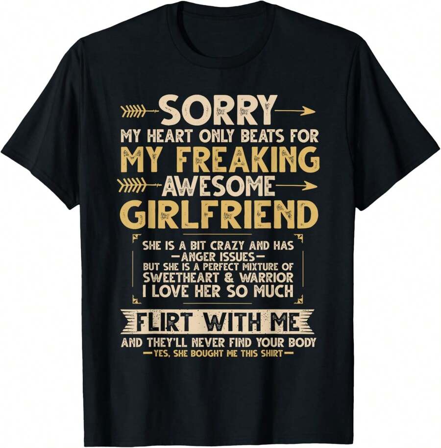 

My Girlfriend Me Funny Unisex T-Shirt Print Short Sleeve Unisex T-Shirt S