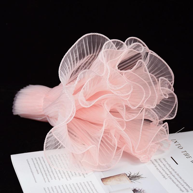 4Yards Flower Bouquet Wrapping Pearl Wave Yarn Rose Florist Packaging Lace Mesh Material Wedding Party Gift Decoration Supplies